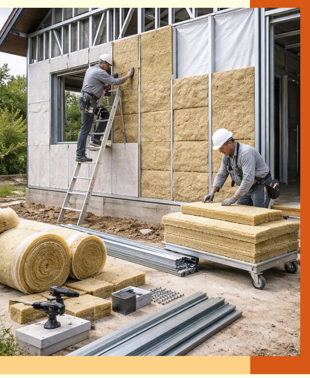 Утепление дома из ЛСТК в таре от 5350 руб./м² — профессионально | ТепломастерТар