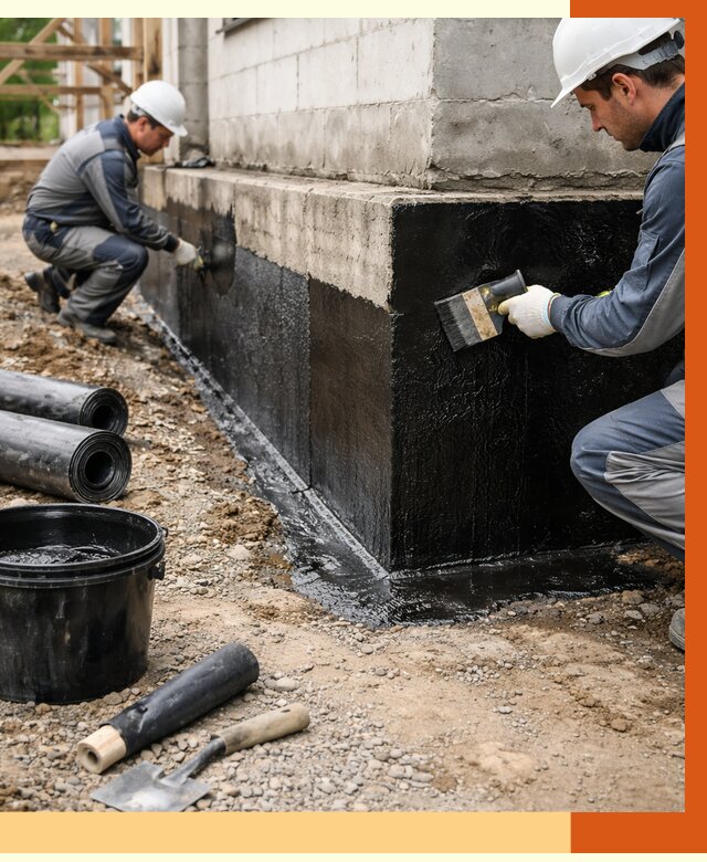 Гидроизоляция фундамента в таре от 1286 руб. — профессионально, под ключ | ТепломастерТар